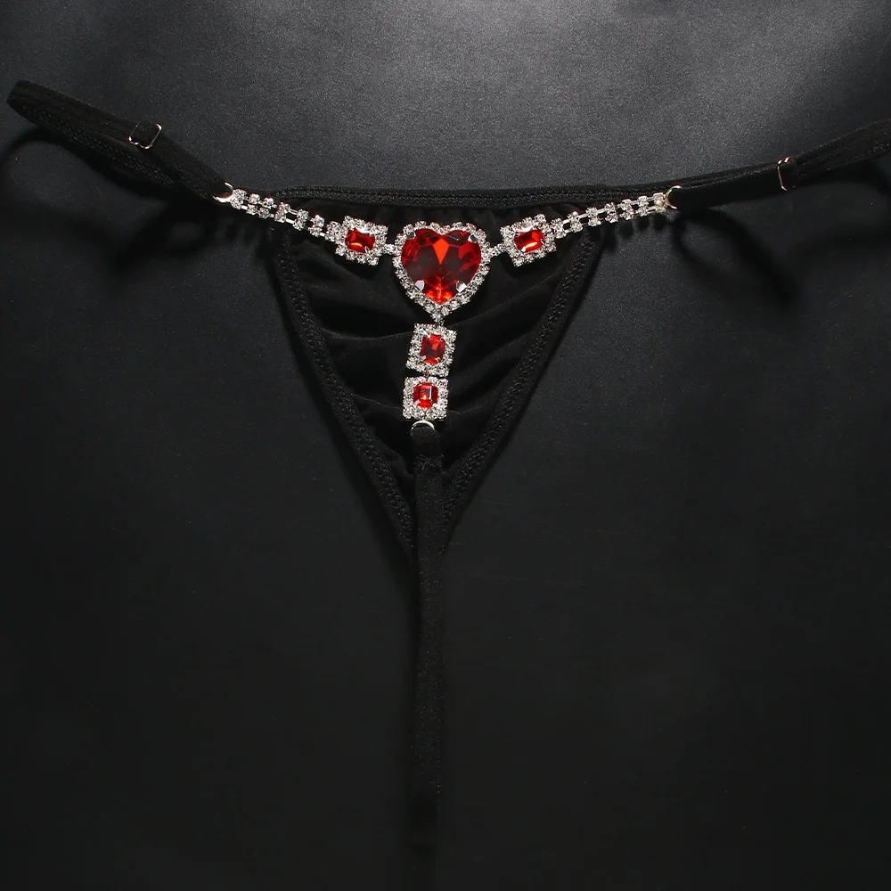 Red Crystal Heart Thong G Stri - Thong Bikini Women recension och pris
