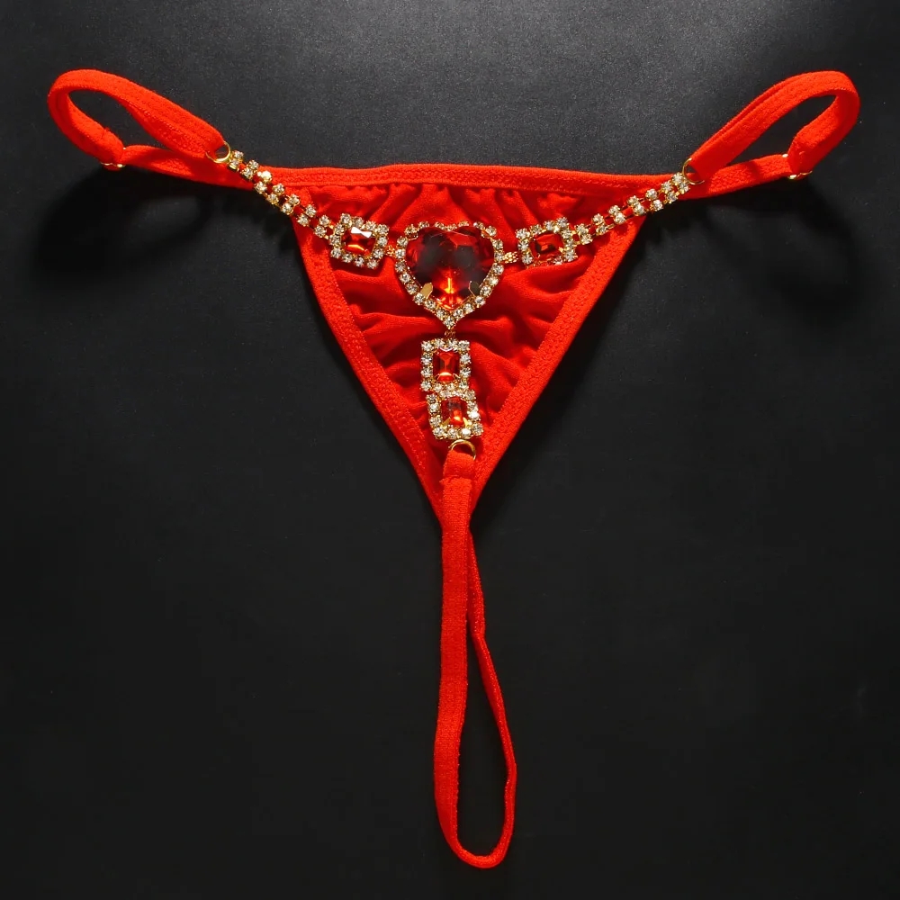 Red Crystal Heart Thong G Stri - Thong Bikini Women recension och pris